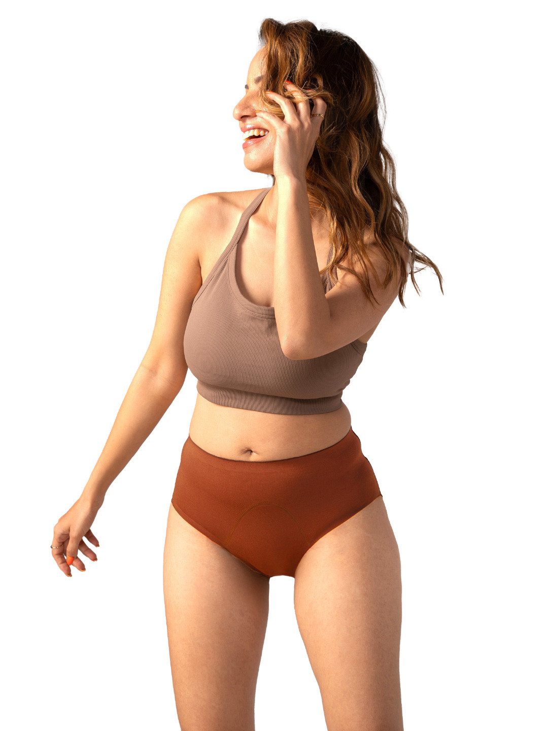 Mahina Reusable & Leak Proof Period Panty Cappuccino Modal Mid Rise Super Heavy Flow