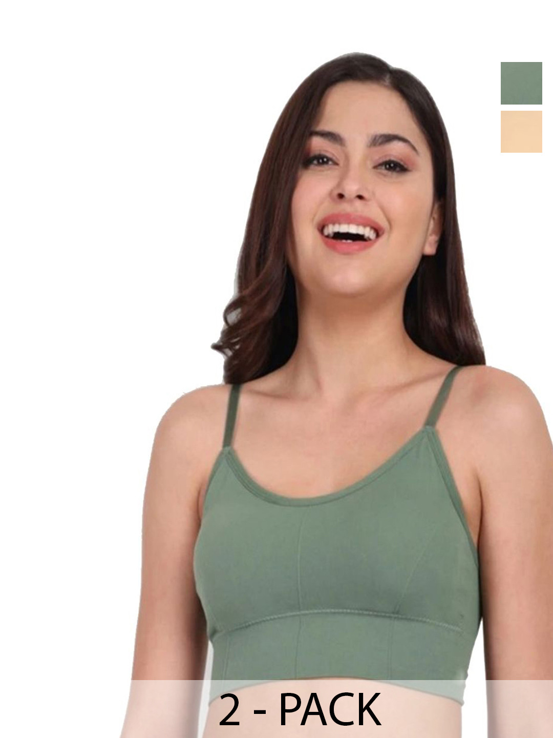 FEIDUSUN Women Pack of 2 Full Coverage Lightly Padded T-shirt Bras