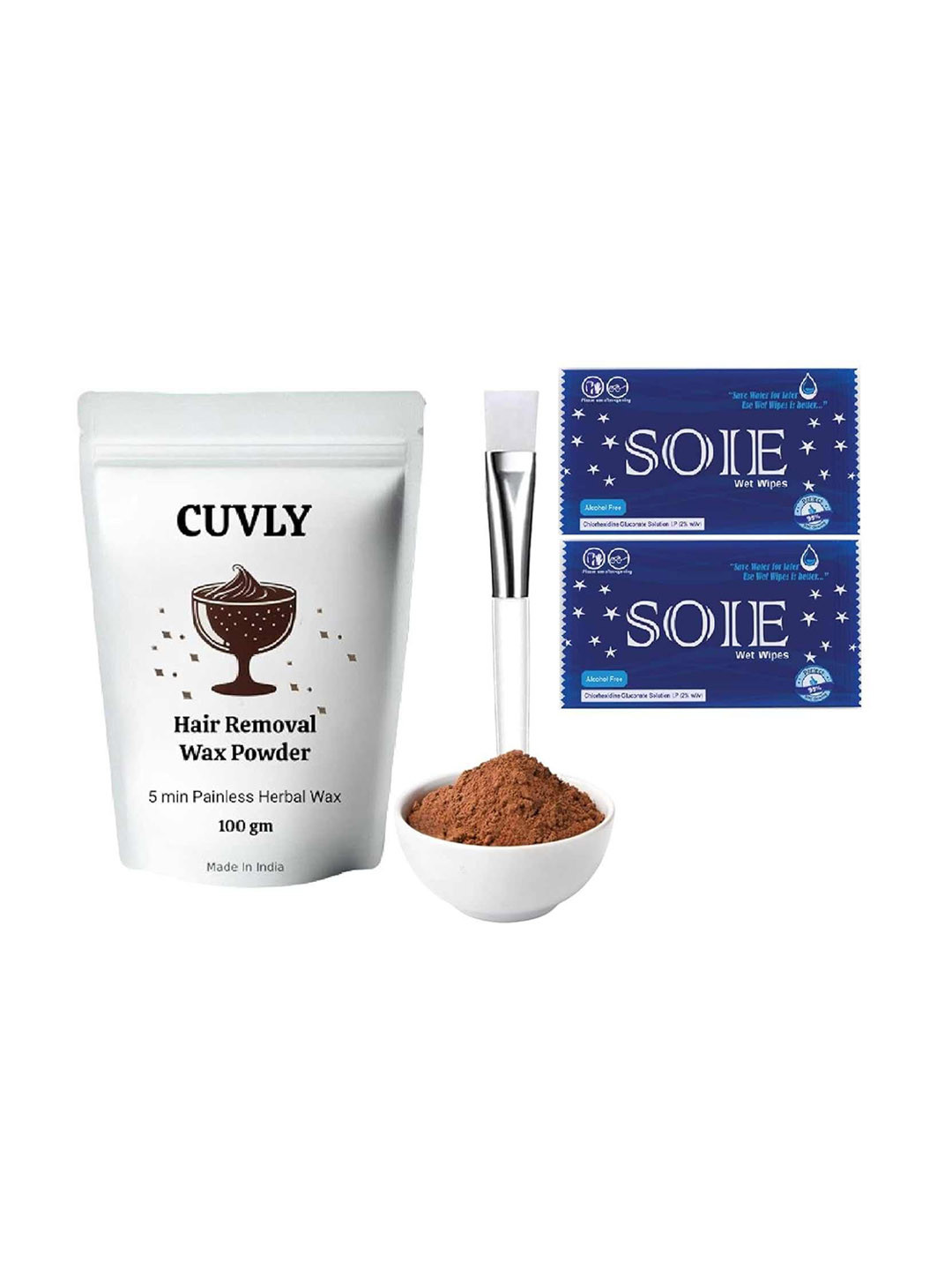 CUVLY Hair Removal Wax Powder- 100 g- Chocolate