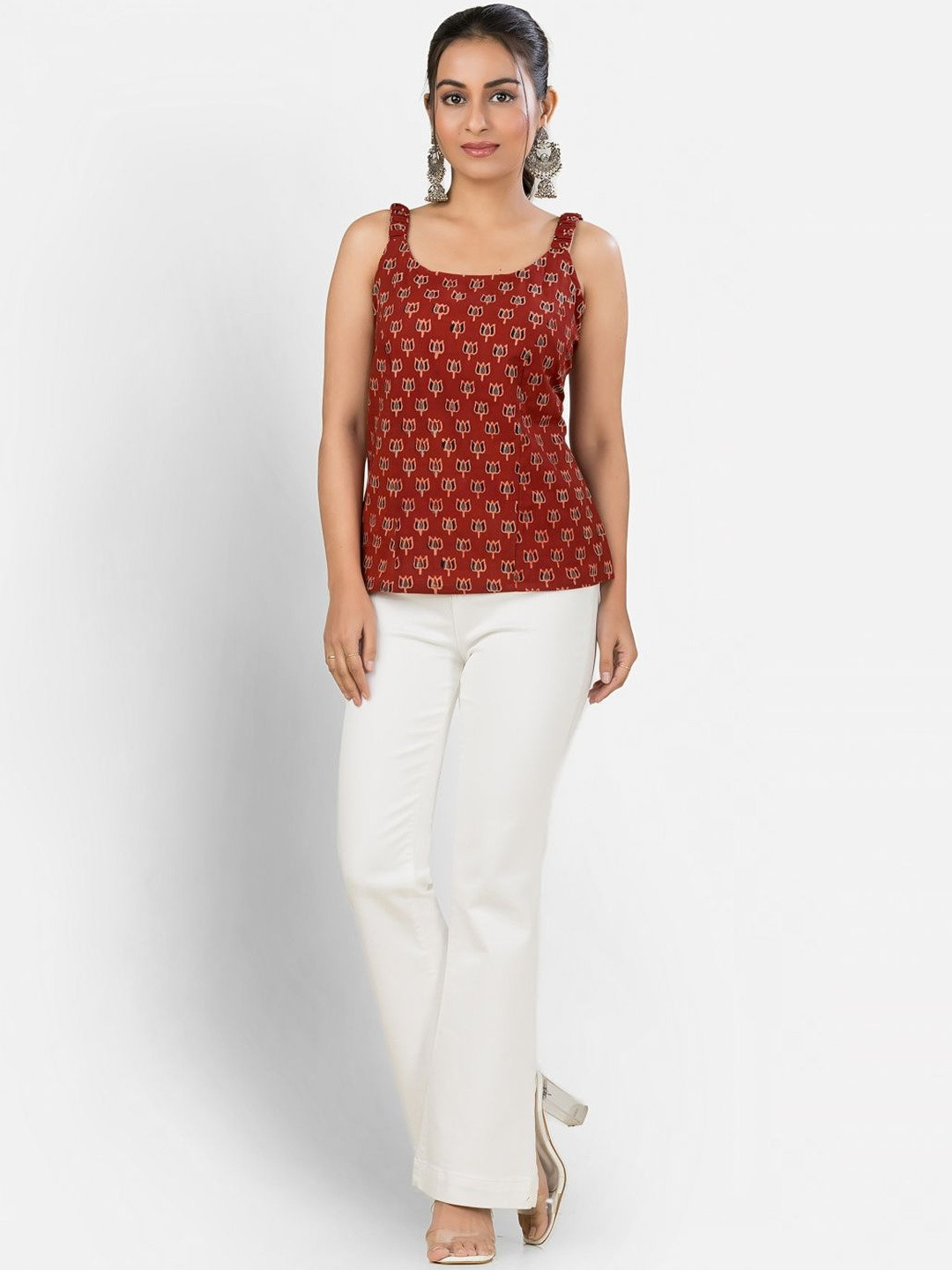 Crazy Needle Floral Printed Top