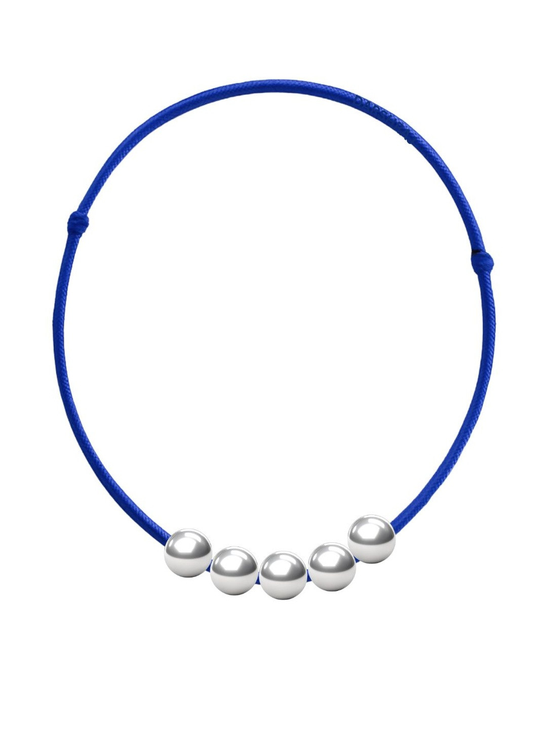 Darshraj Sterling Silver Ball Blue Thread Anklet