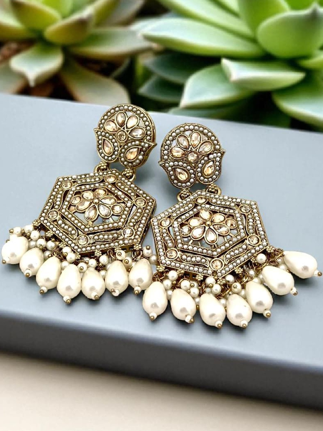 BFC - BUY FOR CHANGE Women Artificial Stones & Beads Chandbalis Earrings