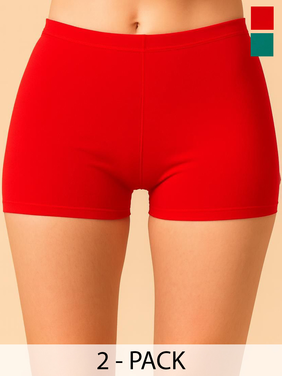 DRAXSTAR Pack Of 2 Combed Cotton Boy ShortsBriefs DRX SBT-33 Red,R Green XS-2