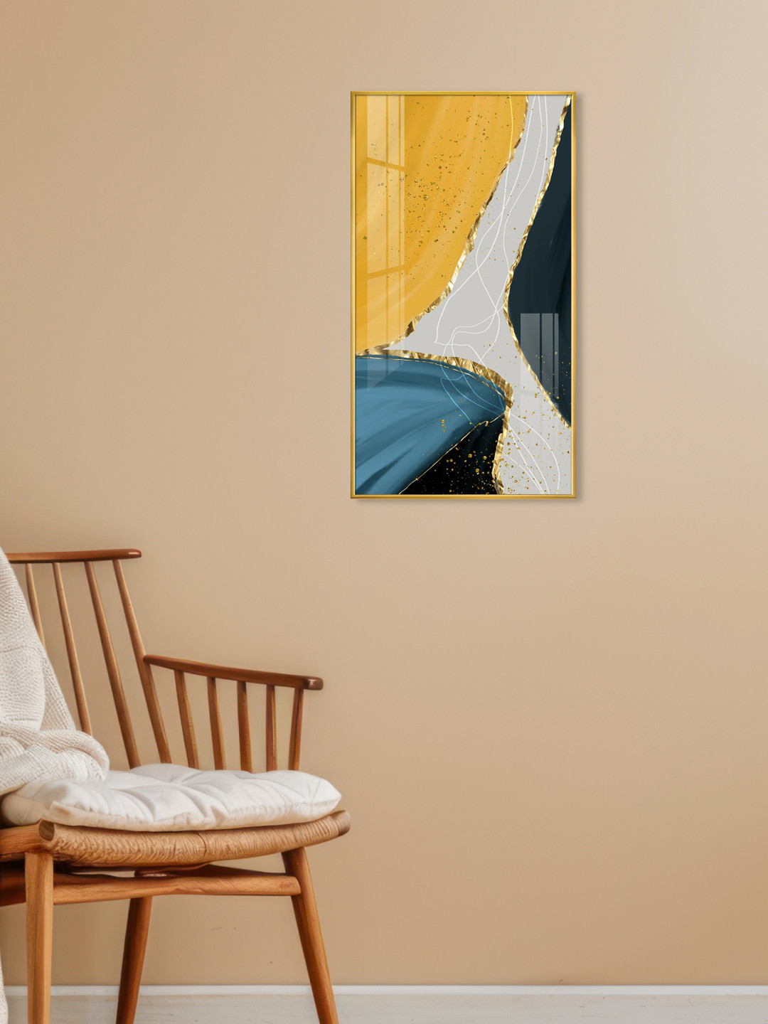 THE NEXT DECOR Luminous Depths Synthetic Wood Rectangle Paintings Wall Art -24 x 12In