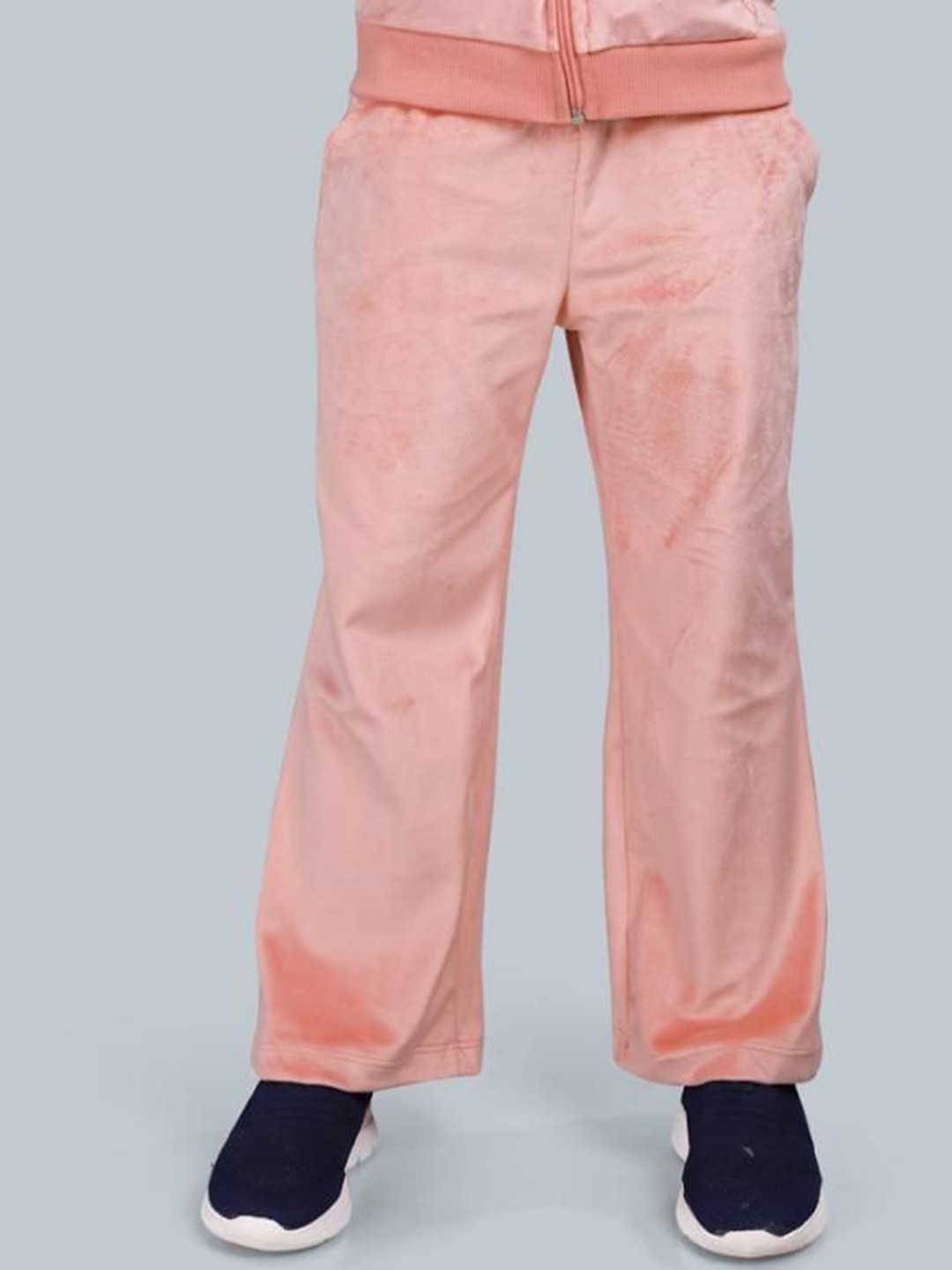 PLUM TREE Girls Velour Wide Leg Relaxed Fit Pants