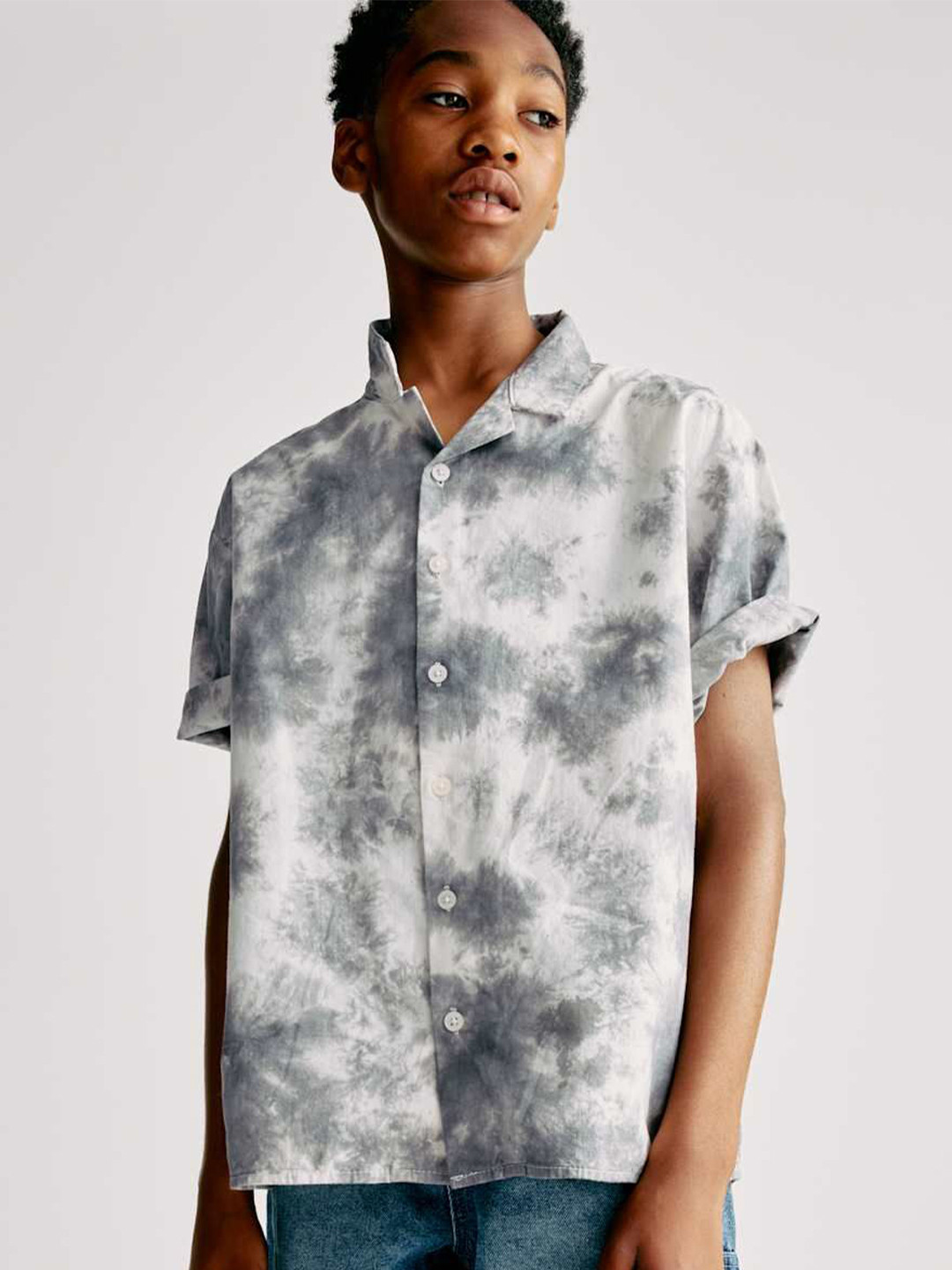 Marks & Spencer Boys Faded Button Down Collar Regular Fit Pure Cotton Casual Shirt