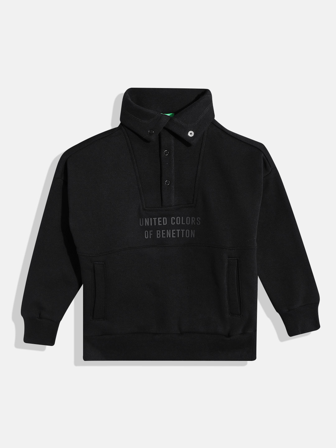 United Colors of Benetton Boys Mock Collar Sweatshirt