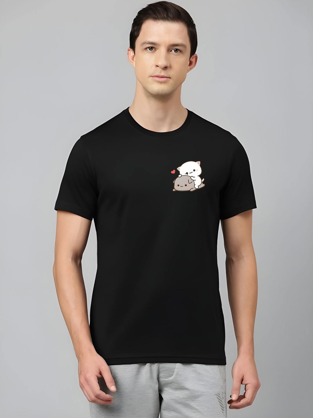 SZN Men Black Polyester Regular Fit T-shirt