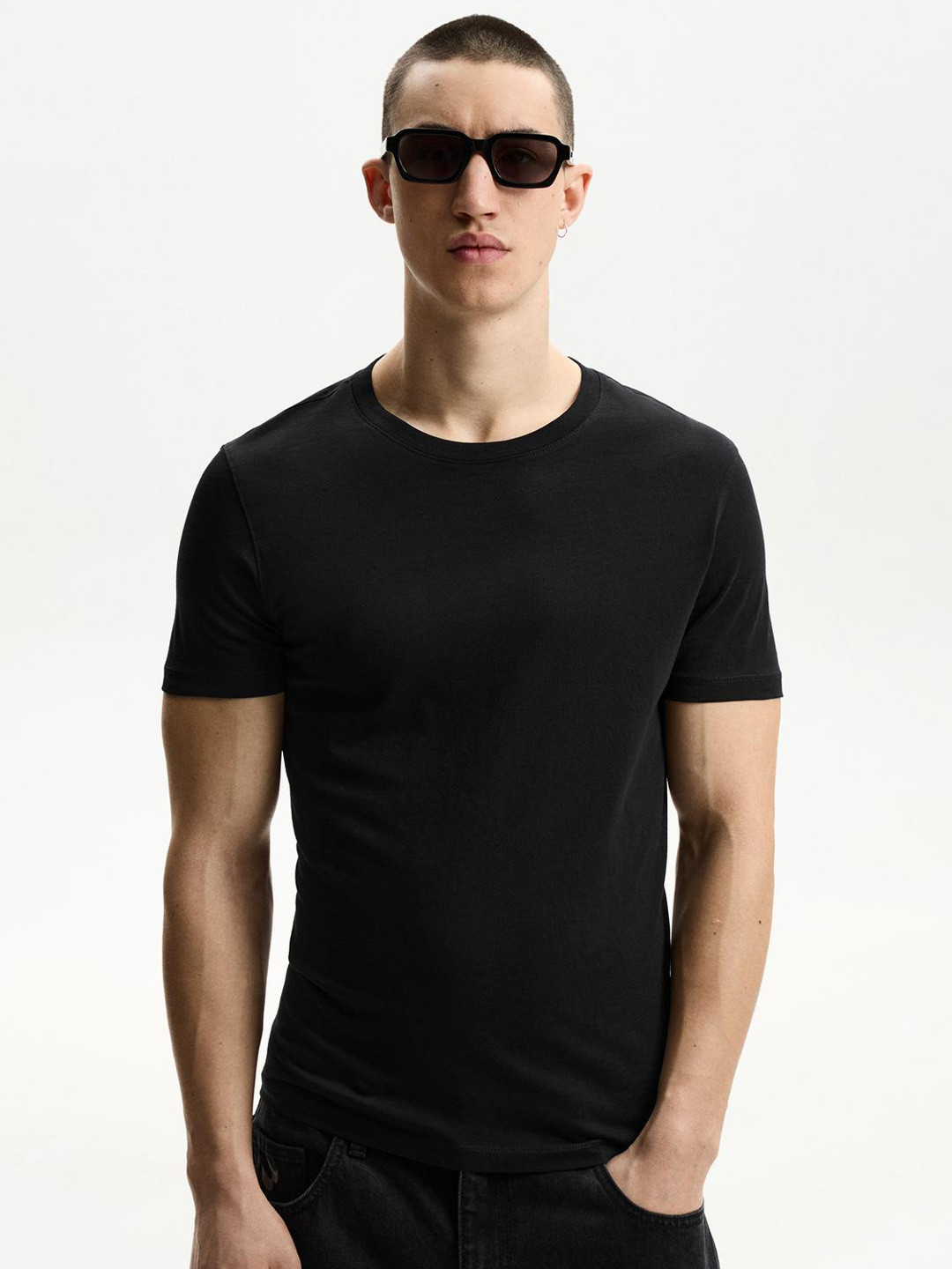 Bershka Basic Short-sleeved T-shirt