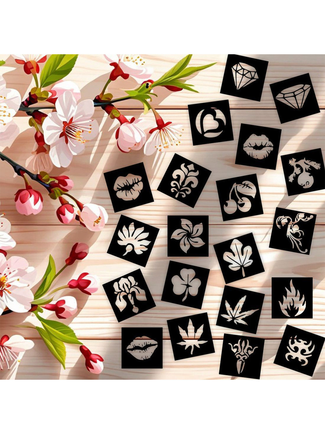 VOORKOMS Set Of 20 Mehndi Design Stencil Sticker