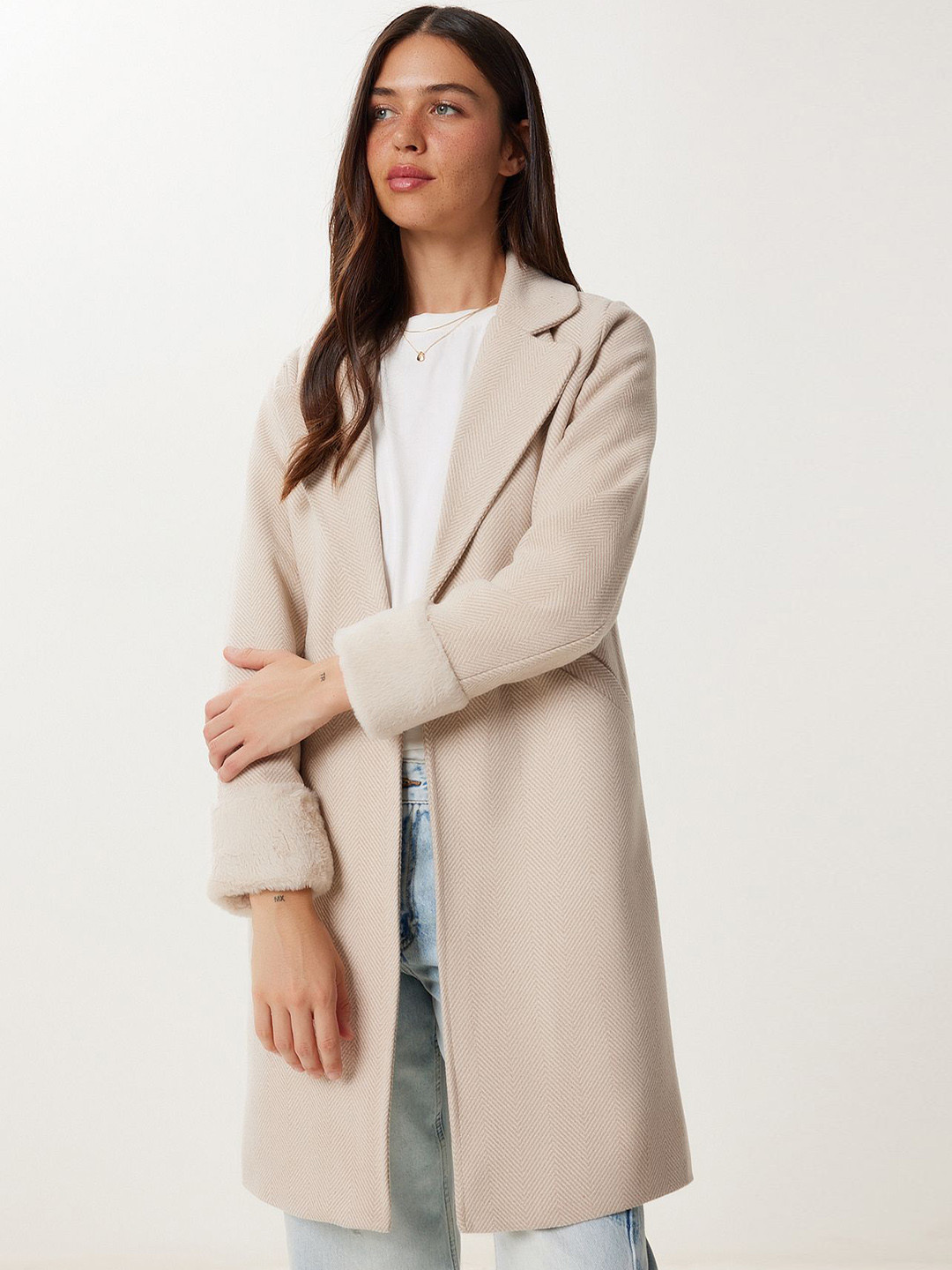 Happiness istanbul Women Notched Lapel Single-Breasted Oercoats