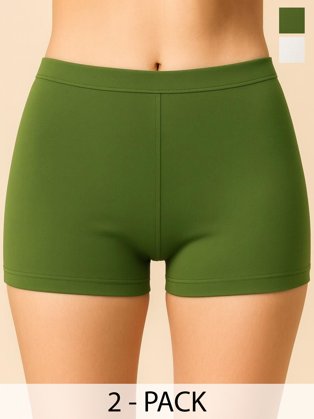 CKARFE Women Pack Of 2 Mid-Rise Cotton Boy Shorts Briefs