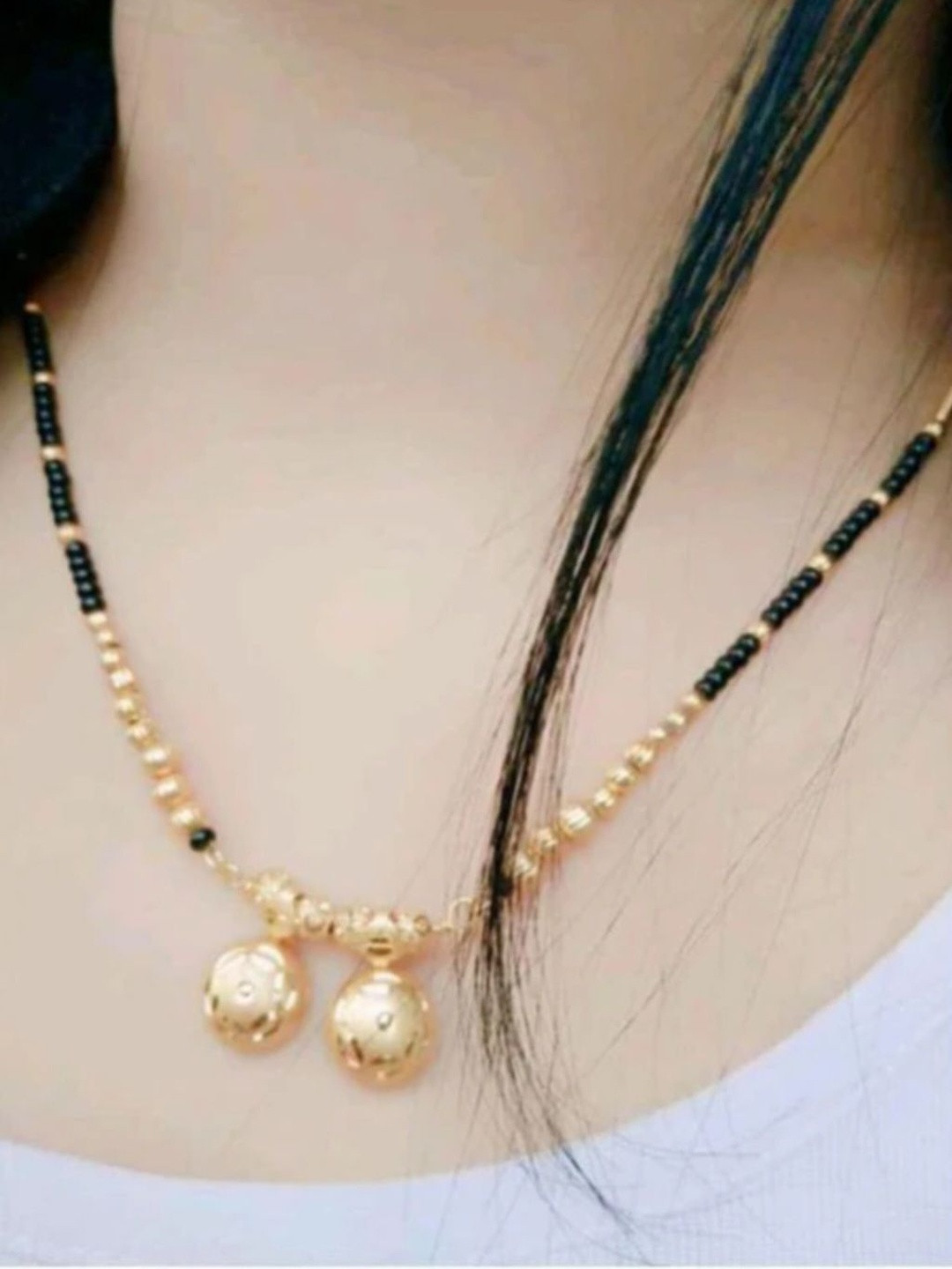 Bsint Silver Alloy Artificial Stones Mangalsutra