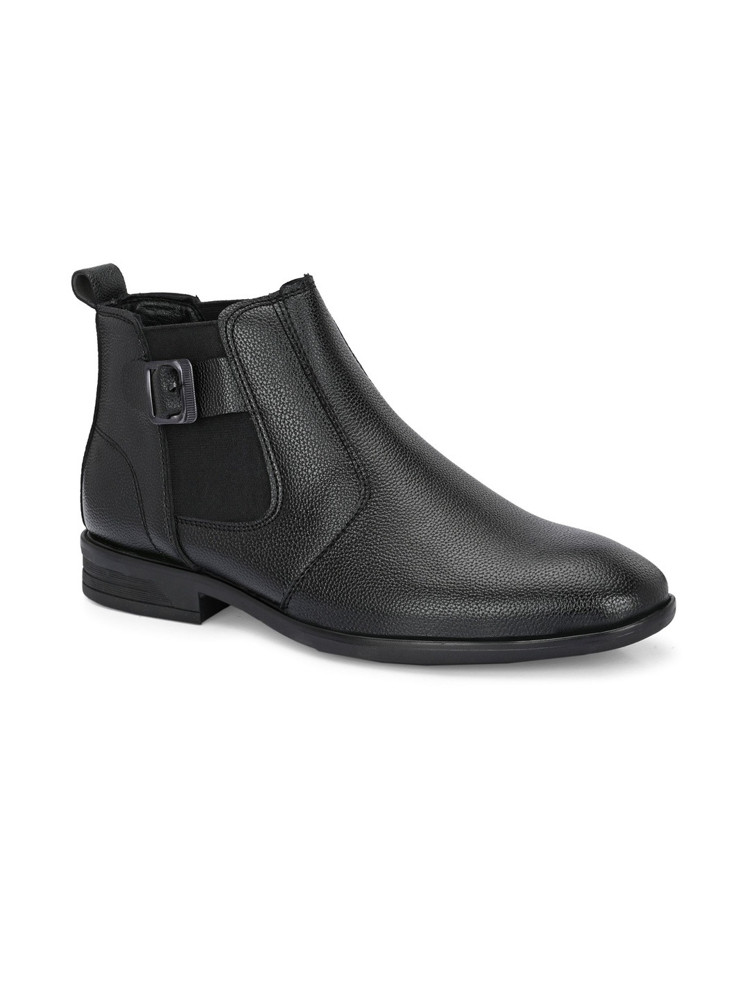 Roadster Men Black Solid Elasticated Side Panel Chelsea Boots