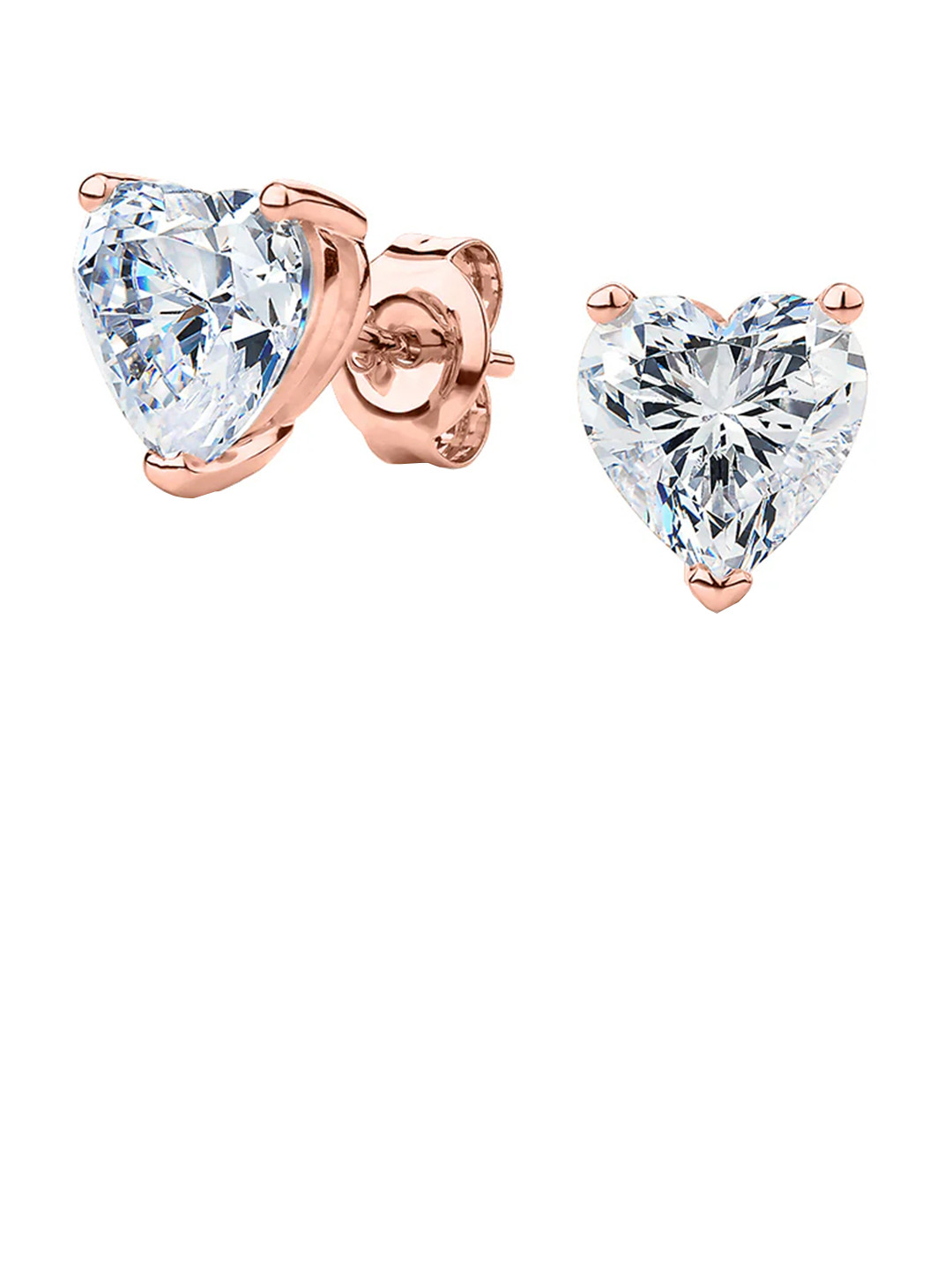 RAGABANDHA DESIGN STUDIO Rose Gold-Plated Sterling Silver Heart Shaped Studs Earrings