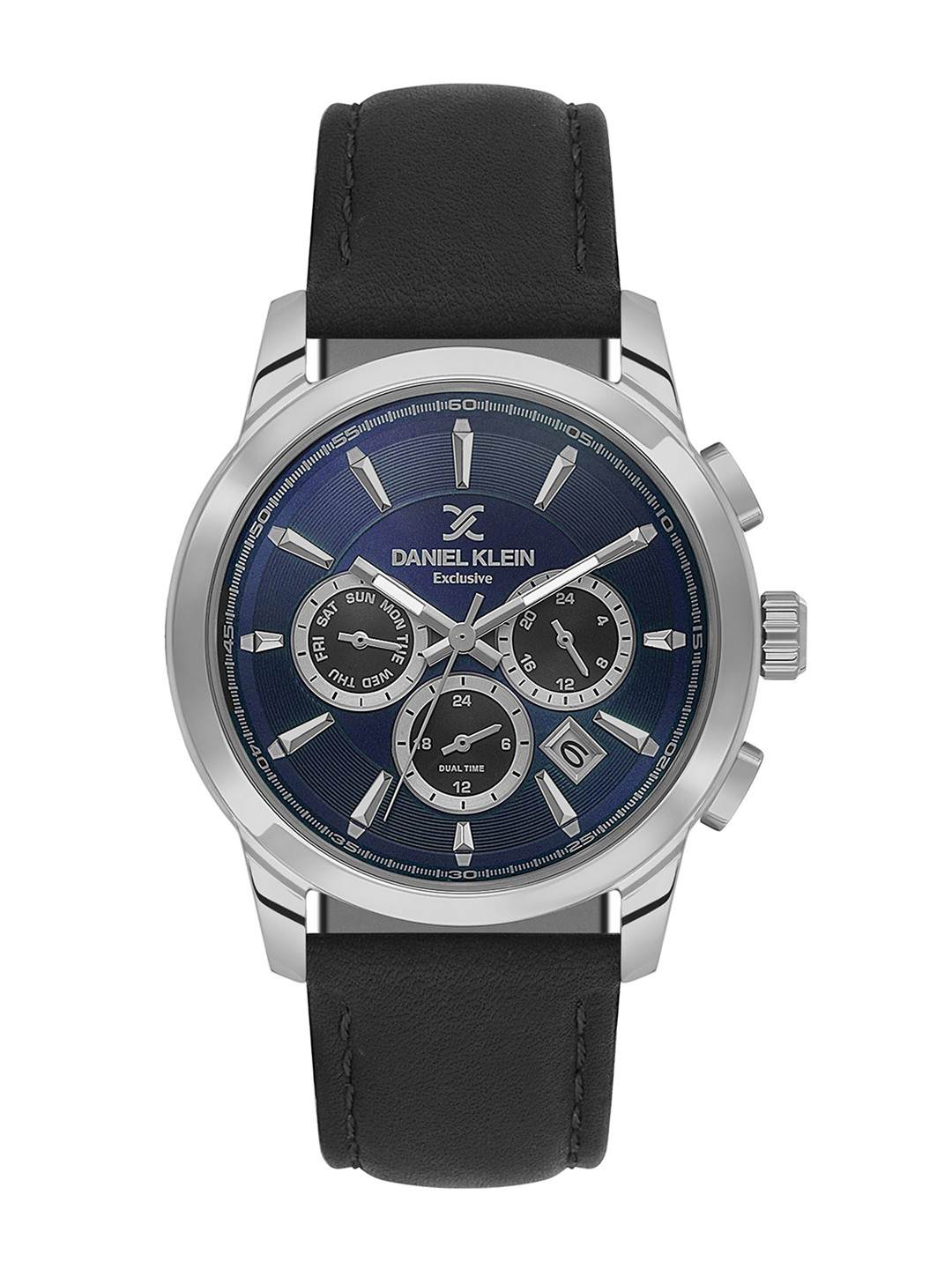 Daniel Klein Men Patterned Dial & Leather Straps Analogue Automatic Watch DK.6.14032-3_N