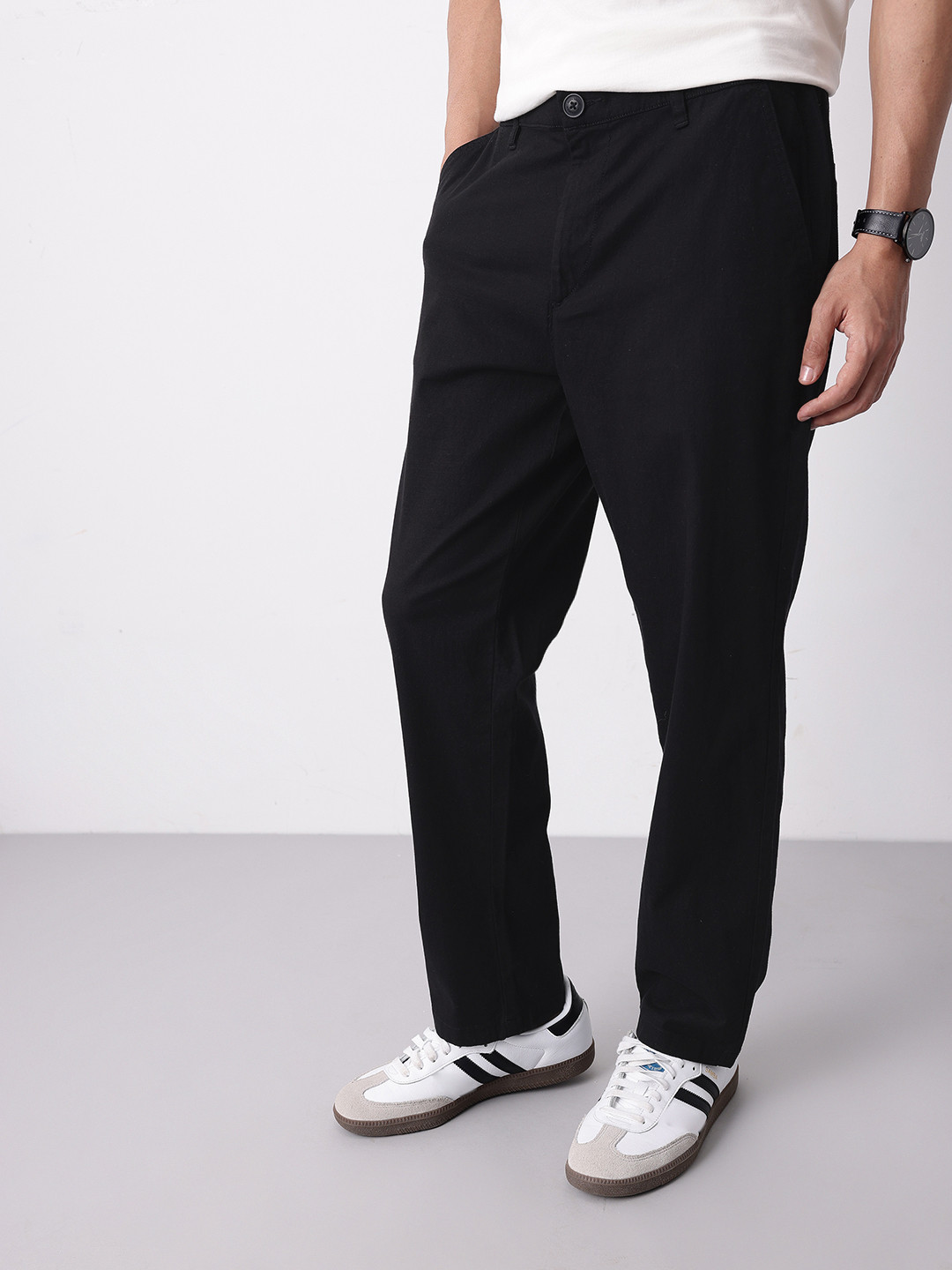 Mast & Harbour Men Relaxed Straight Leg Chinos Trousers