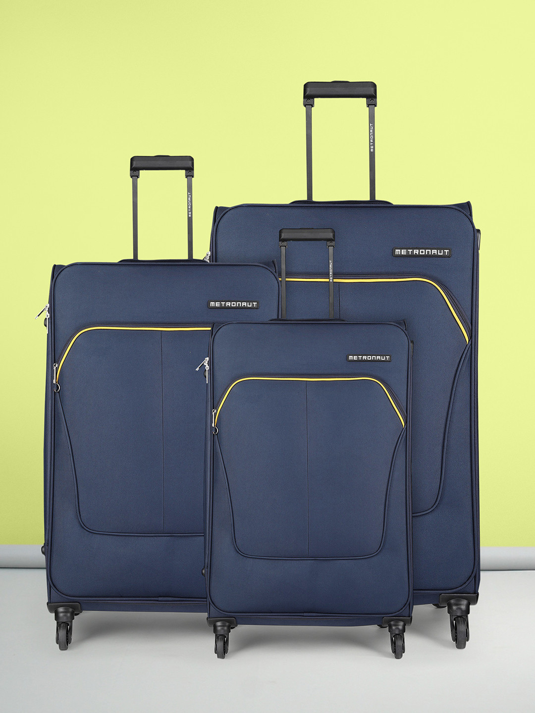 Metronaut Unisex  Supreme Combo Set of 3 Soft Shell Trolley Suitcases