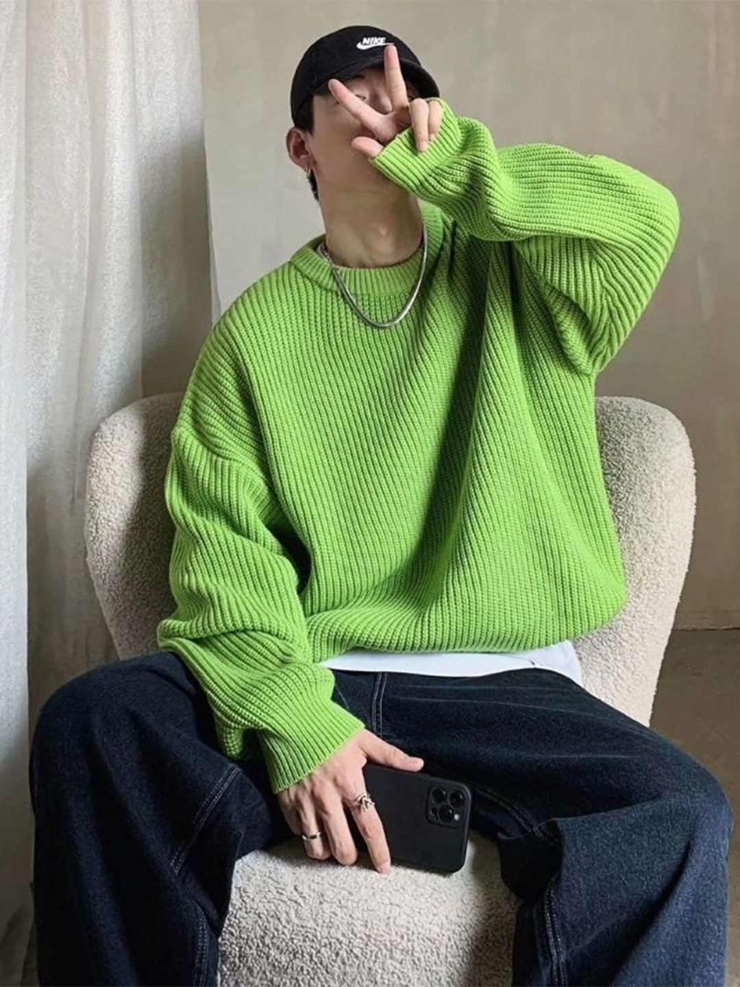 StyleCast Men Striped Round Neck Pullover Sweaters