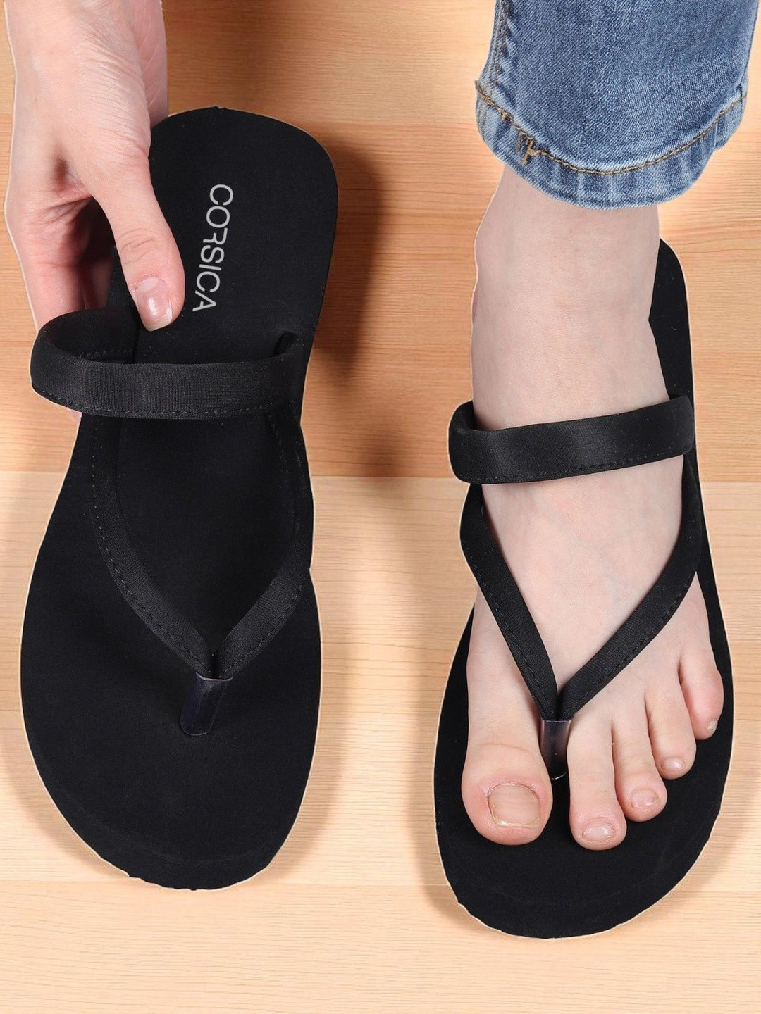 CORSICA Women Black Doctor Ortho Pain Relief Wedge Sandals