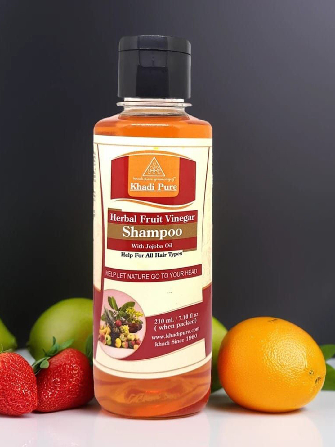 Khadi Pure Set Of 4 Herbal Fruit Vinegar Shampoo With Jojoba Oil - 210 ml Each