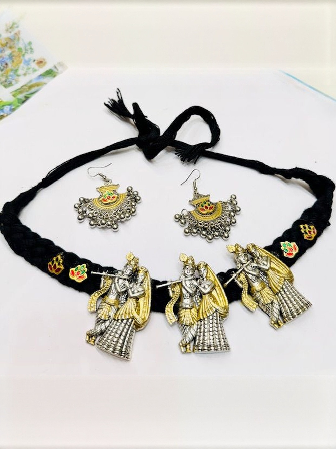 UWISH Women Radha Krishna Necklace and Earrings