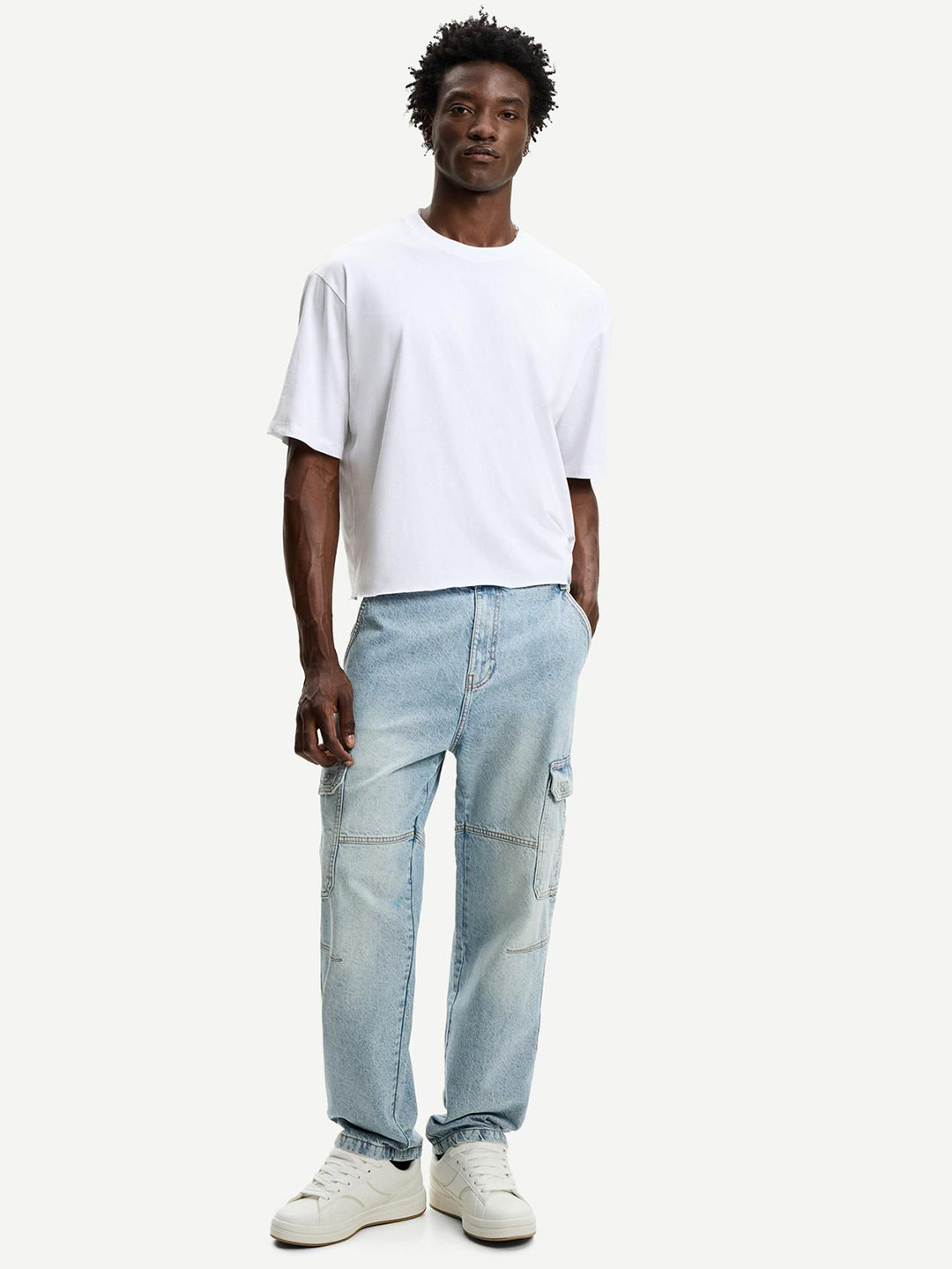 Bershka Men Baggy Cargo Jeans