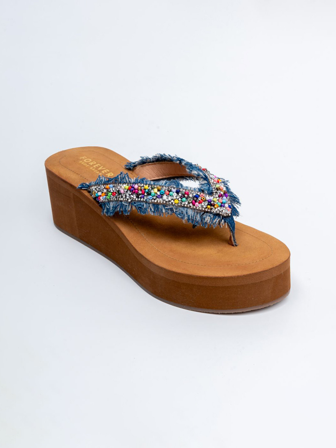 FOREVER SHOE BAZAR Embellished Beaded Platform Pumps