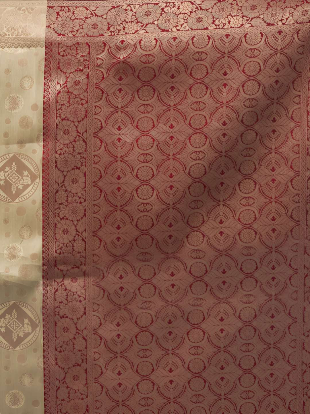ETHNICHITZ Woven Design Zari Work Kanjeevaram Saree With Blouse