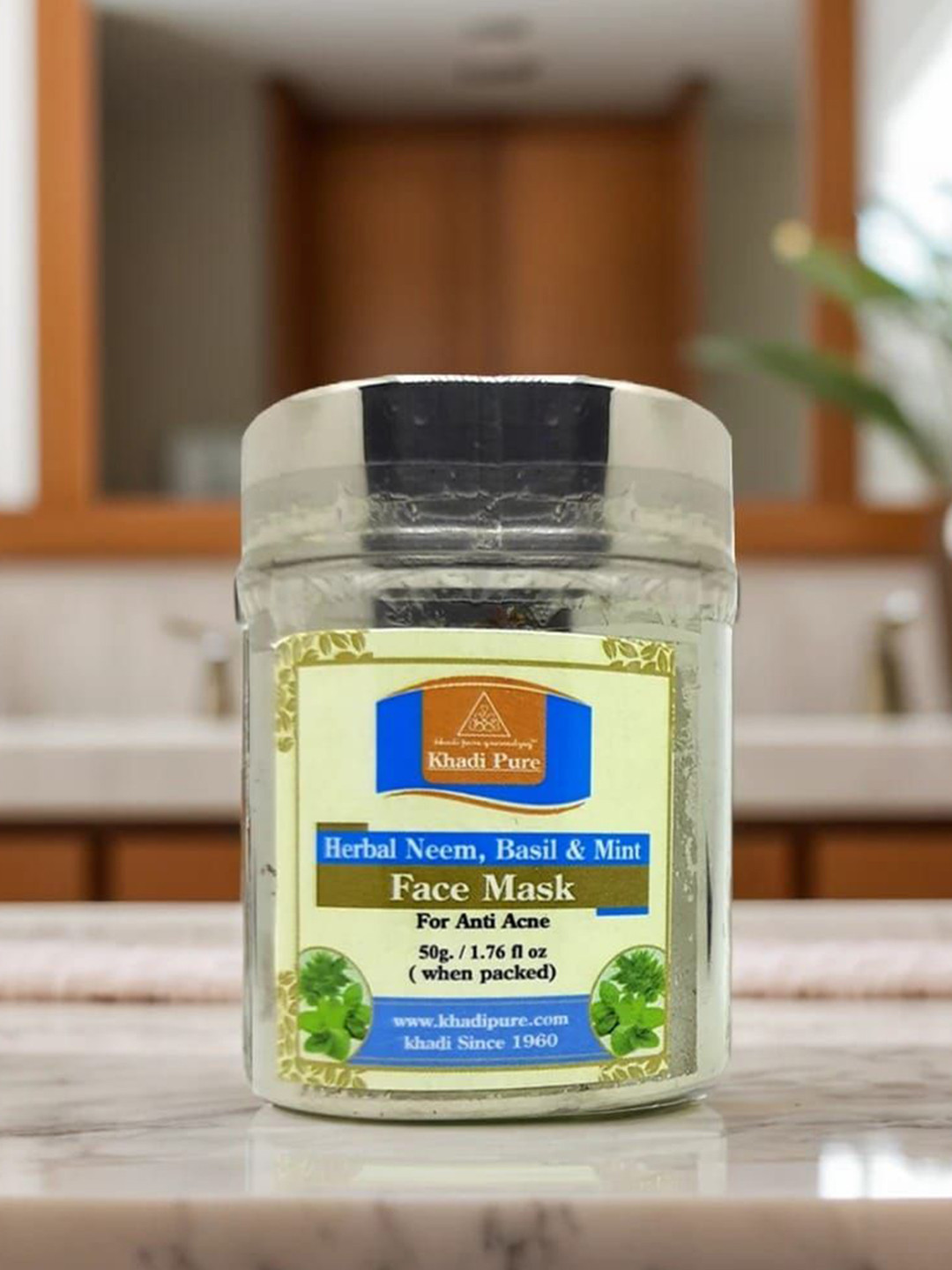 Khadi Pure Set Of 4 Herbal Neem, Basil & Mint Face Mask For Acne - 50 g Each