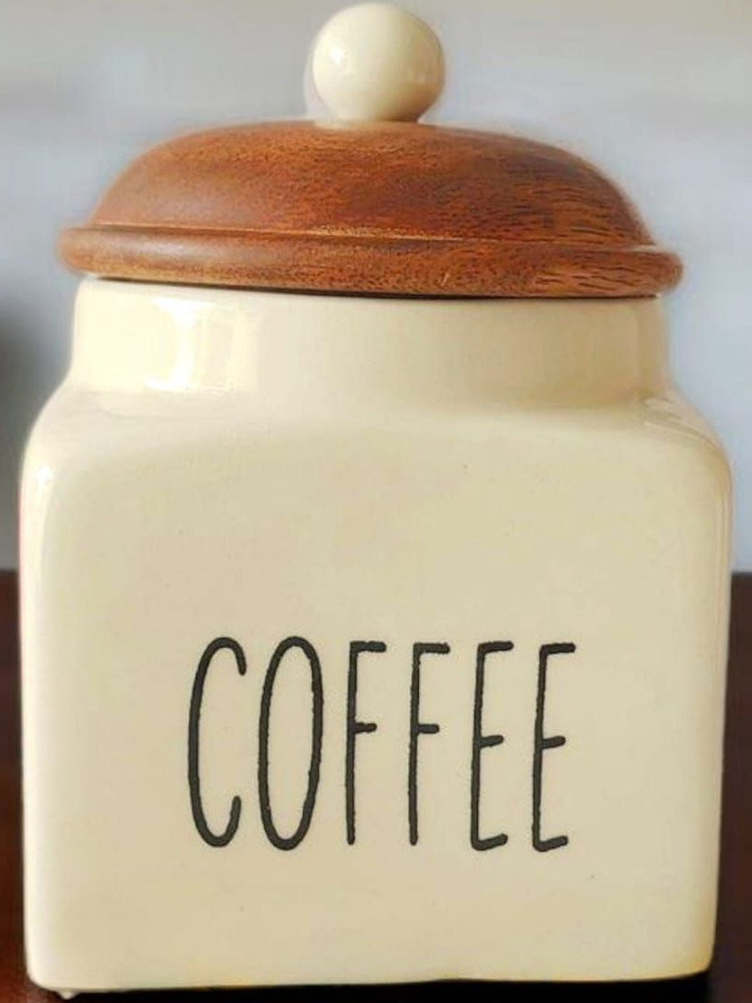 Artisans Bazar White & Brown Set of 3 Ceramic Easy to Clean Canister Container