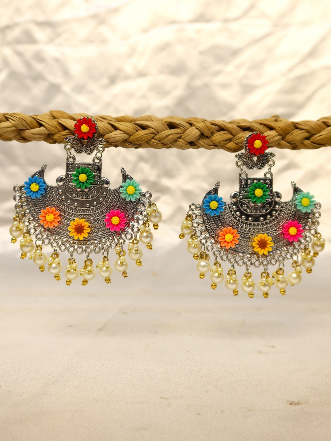 PALAK SAXENA Artificial Beaded Crescent Shaped Chandbalis