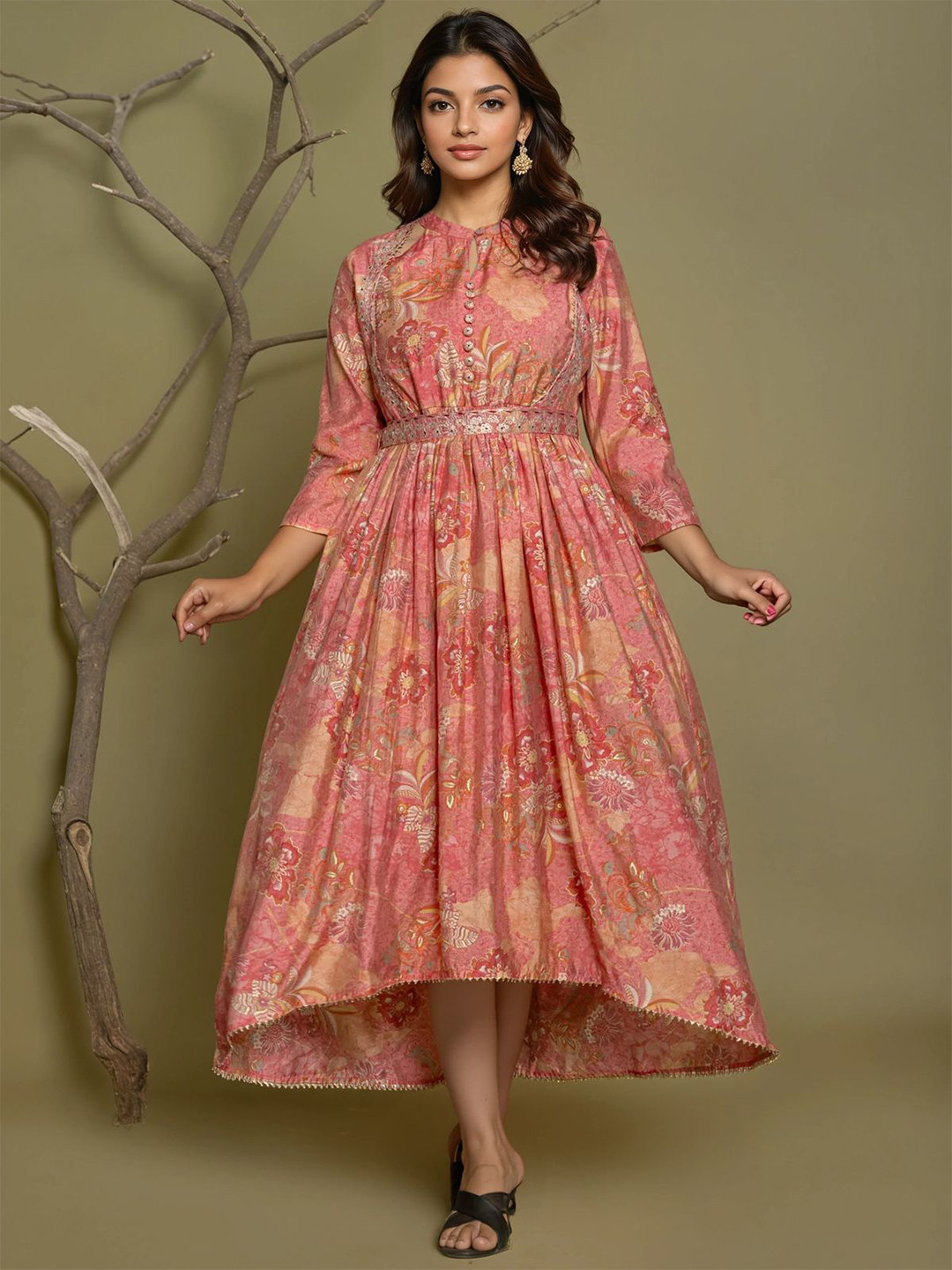 Rangita Embroidered Asymmetrical Calf Length Kurta