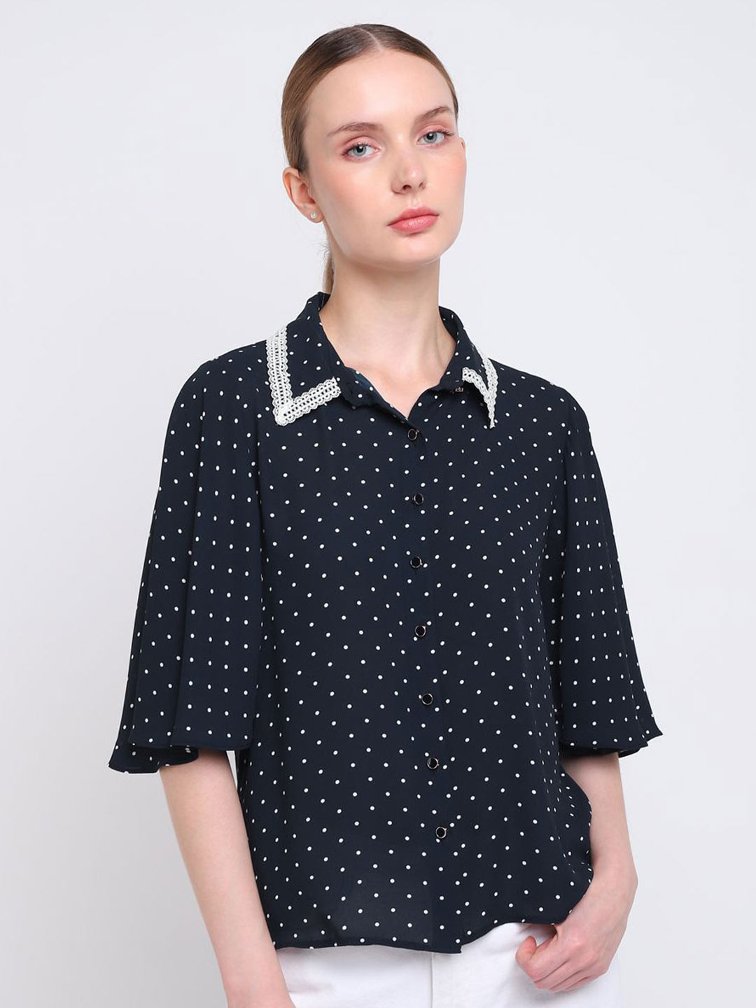 COVER STORY Printed Spread Collar Regular Fit Formal Shirt