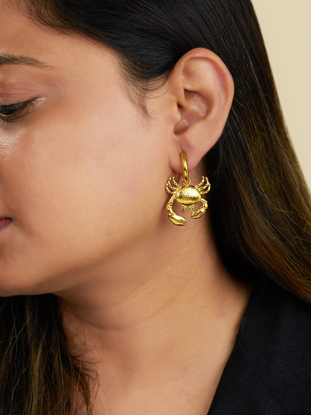 Amossh Lobster 18k Gold Plated Waterproof Earrings