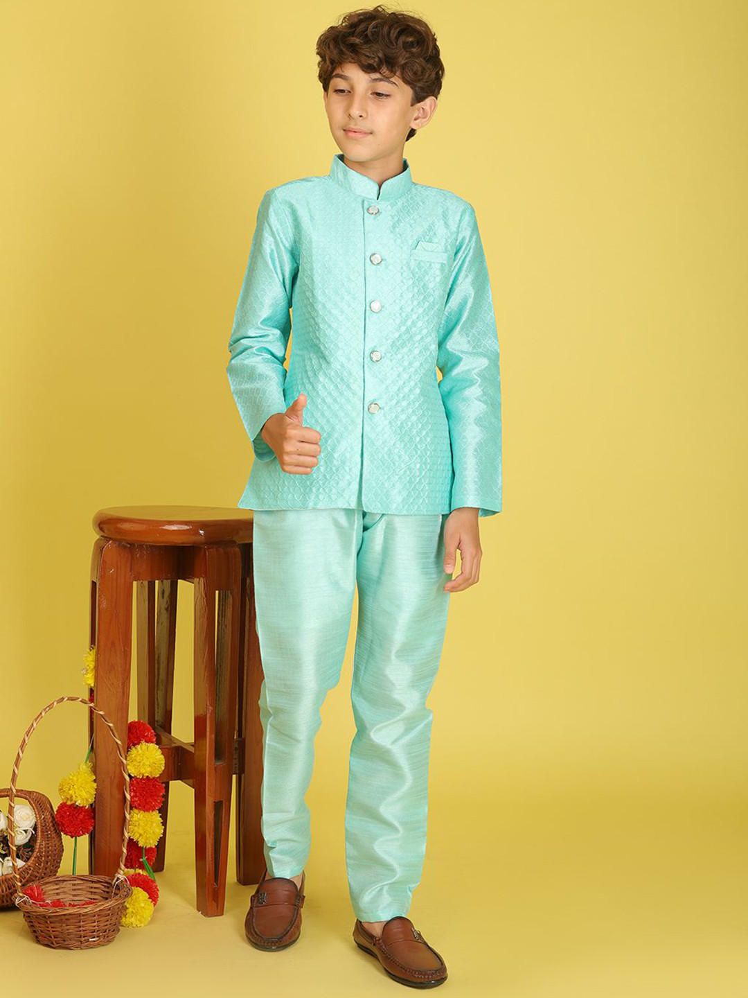 BAESD Boys Mandarin Collar Sherwani Jacket set