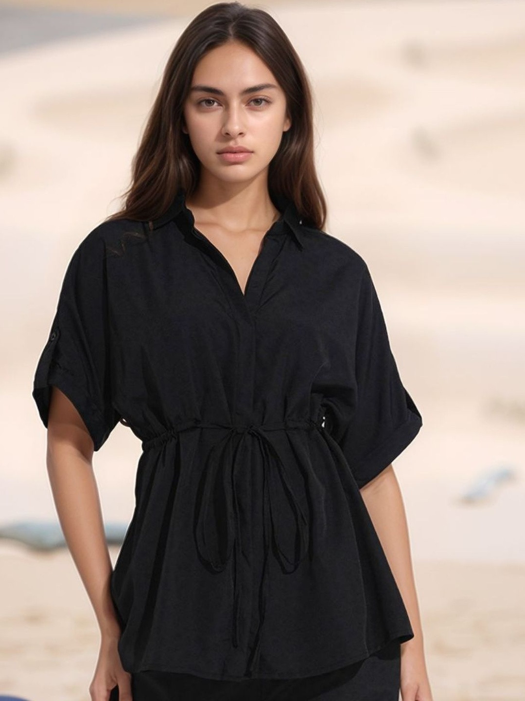 all about you Roll-Up Sleeves Regular Top