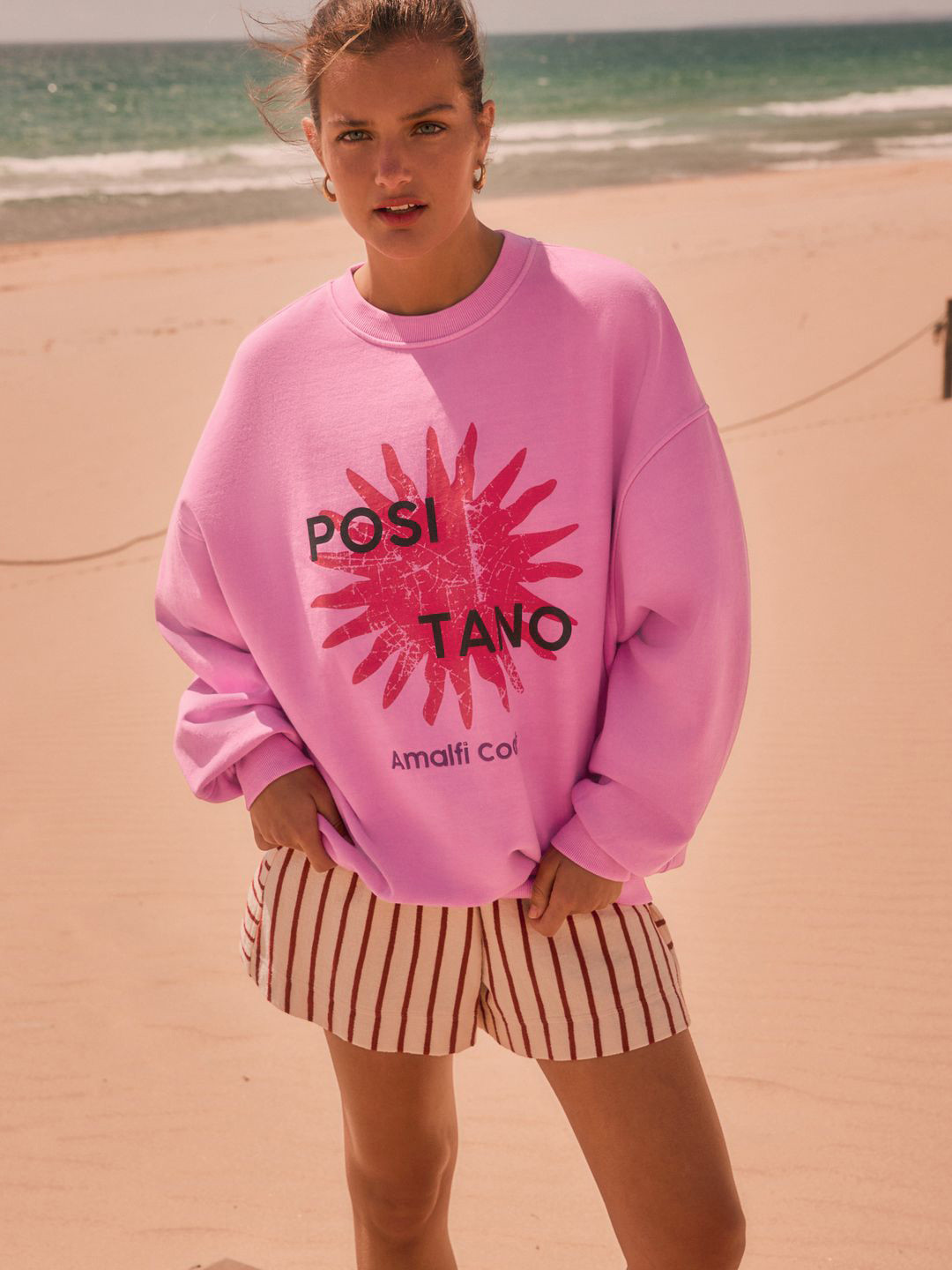 NEXT Typography Printed Oversized Pullover Sweatshirt