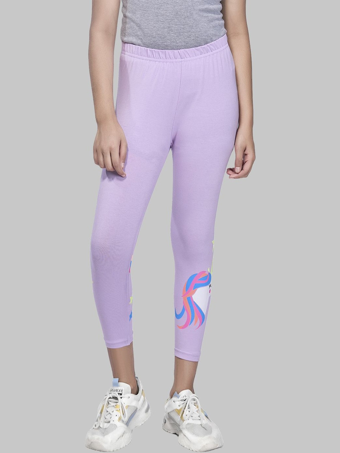 ZUNIORS SSC Kids Girls Pack of 2 Multicolor Printed Mid-Rise Regular Fit Capris