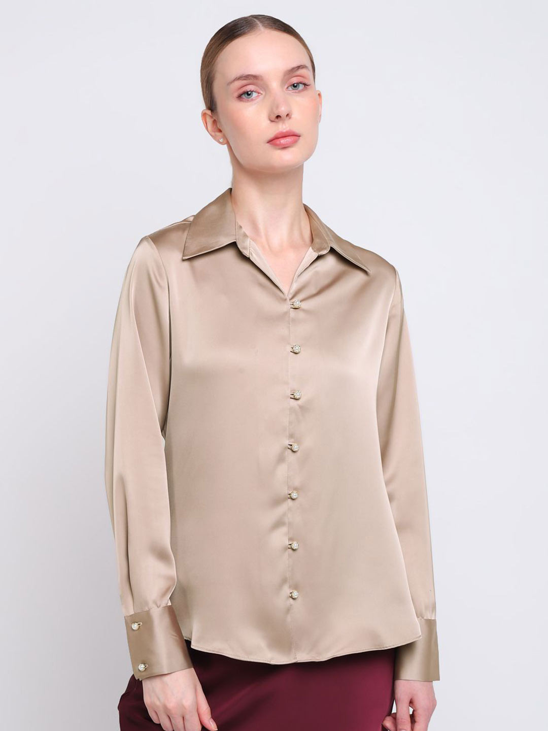COVER STORY Spread Collar Regular Fit Formal Shirt