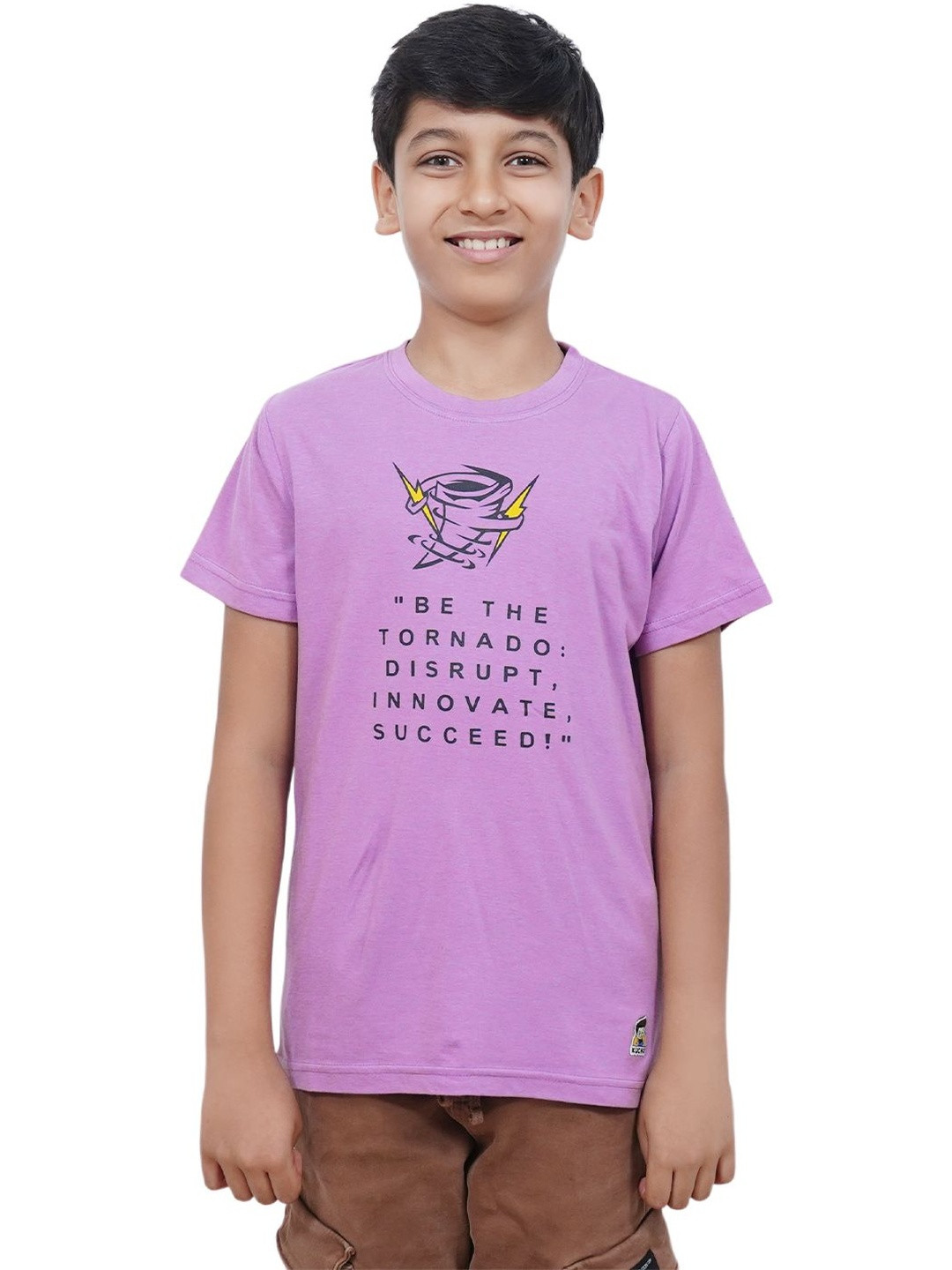 KUCHU Kids Cotton Blended Regular Fit Printed T-shirt