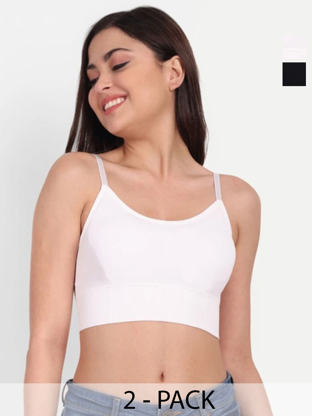 RUDRA BUSINESS Pack Of 2 Women Full Coverage Padded Bralette Bra with Adjustable Straps