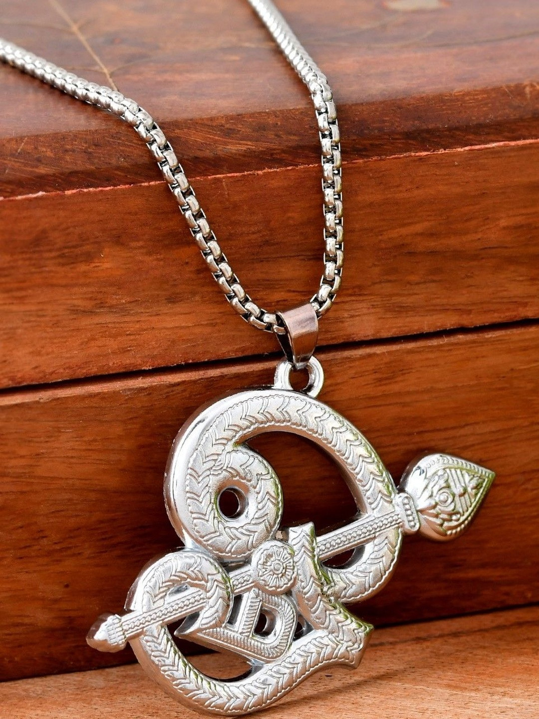 P. R. PRINTS Unisex Silver-Plated Vel Murugan Pendant with Chain