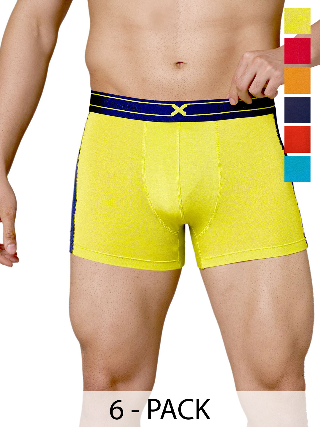 FRENCHIE Pack Of 4 Assorted Mid-Rise Short Trunk FR-MI-TR-GROVE-1X5-ASTD-S-PO4