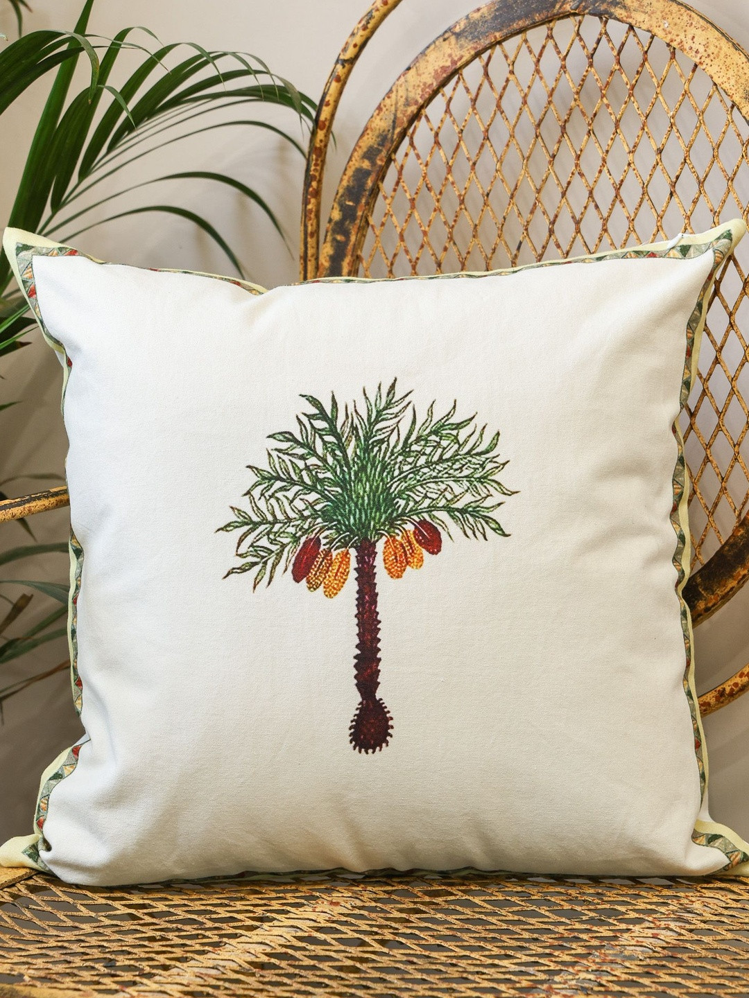 Sangria White Square Cushion Covers