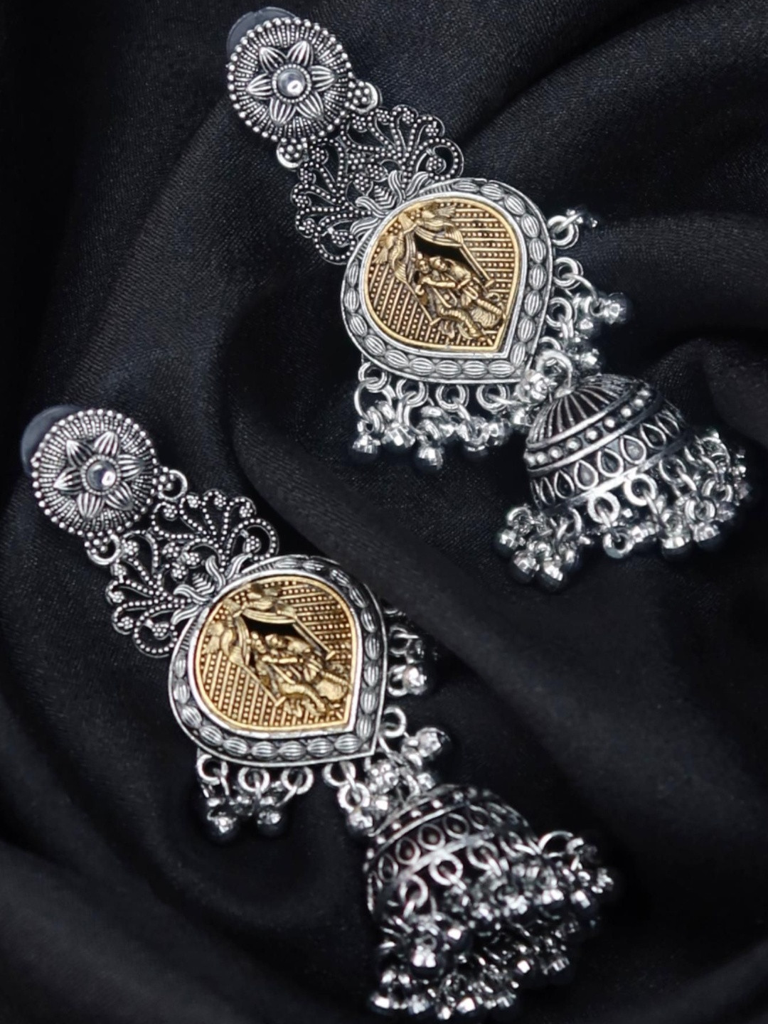 PALAK SAXENA Ghungroo Beaded Dome Shaped Jhumkas