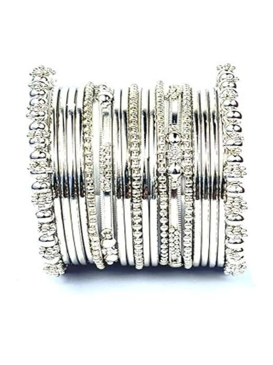 PARADISE JEWELS Set of 20 Silver-Plated Copper Bangle
