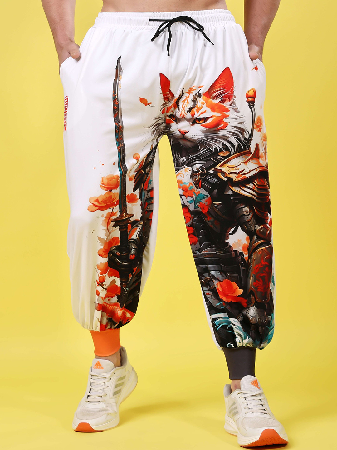 YELLOW TREE Men Relaxed Fit Flower Cat-Printed Joggers