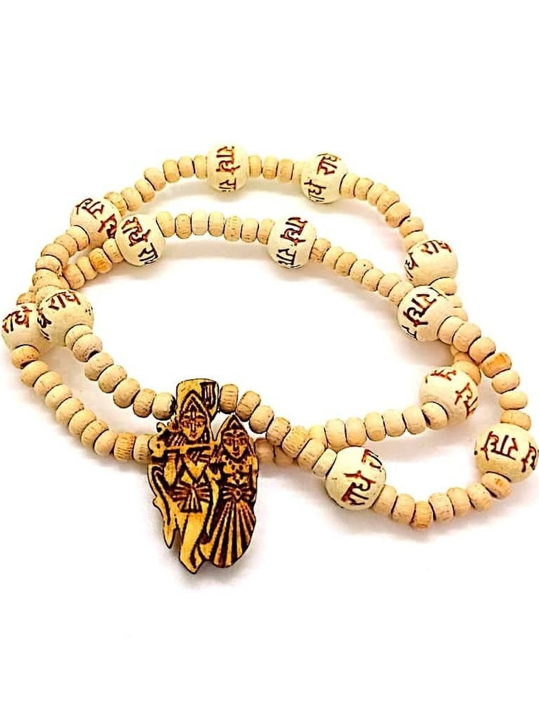 APNA KANHA Radha Krishna Tulsi Mala Pendant With Chain