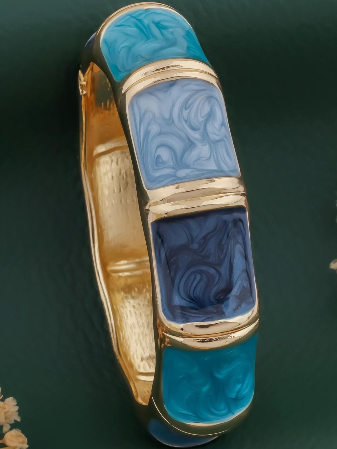 QUERALT Enamelled Brass Plated Bangle Style Bracelet